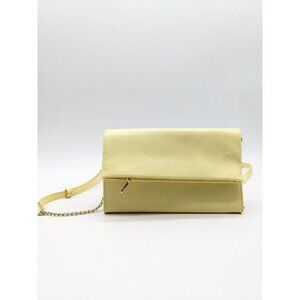 INC Averry pebbled faux-leather tunnel crossbody bag clutch wallet YELLOW/BUTTER